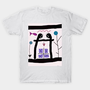 Kids and Arrow Stick Figure T-Shirt